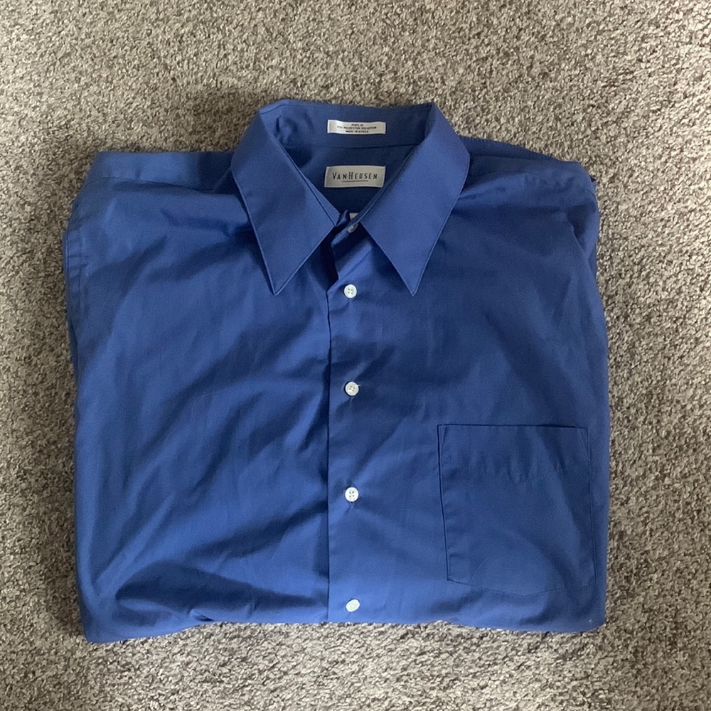 Van Heusen Men’s Poplin Dress Shirt - Size XL, 36/37